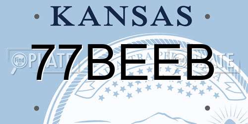 77BEEB Kansas License Plate