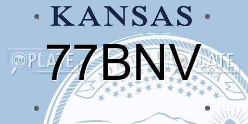 77BNV Kansas License Plate