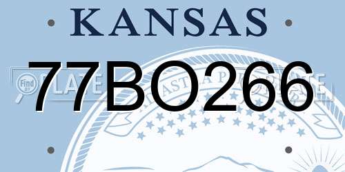 77BO266 Kansas License Plate