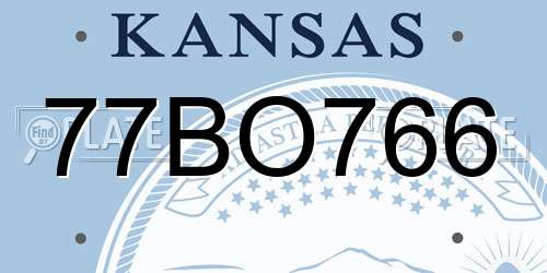 77BO766 Kansas License Plate