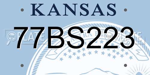 77BS223 Kansas License Plate