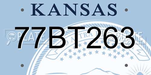 77BT263 Kansas License Plate