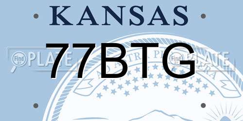 77BTG Kansas License Plate
