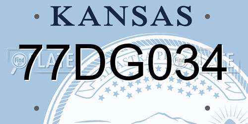 77DG034 Kansas License Plate
