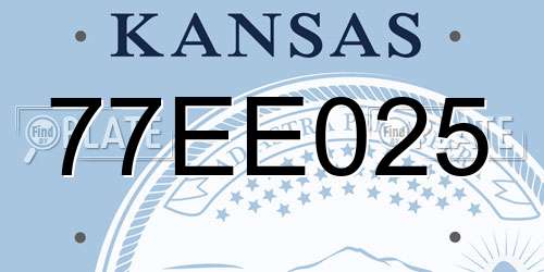 77EE025 Kansas License Plate