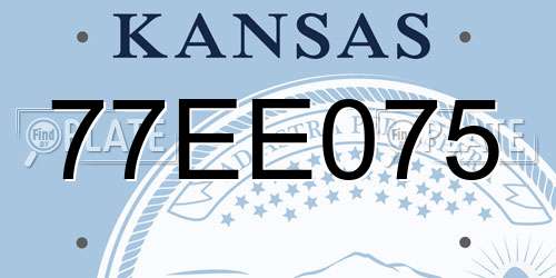 77EE075 Kansas License Plate