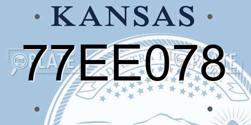 77EE078 Kansas License Plate