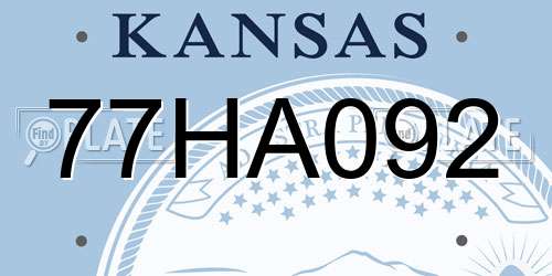 77HA092 Kansas License Plate
