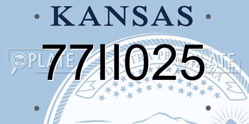 77II025 Kansas License Plate