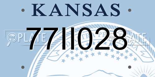 77II028 Kansas License Plate