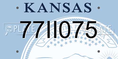 77II075 Kansas License Plate