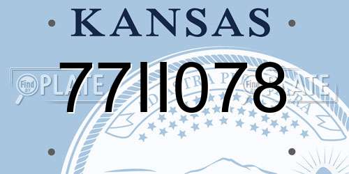 77II078 Kansas License Plate