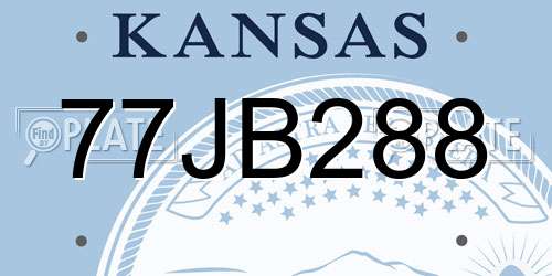 77JB288 Kansas License Plate