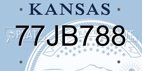 77JB788 Kansas License Plate
