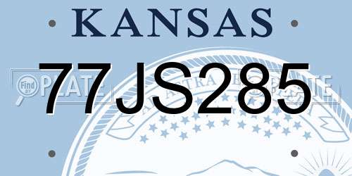 77JS285 Kansas License Plate