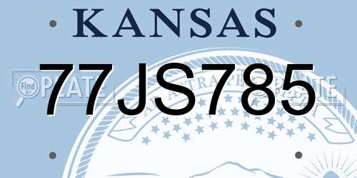77JS785 Kansas License Plate