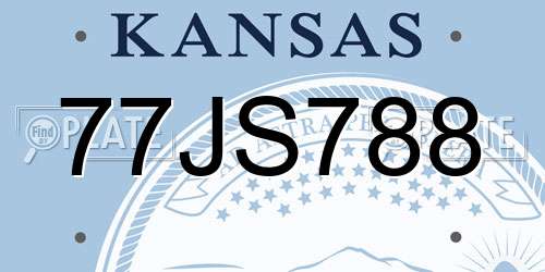 77JS788 Kansas License Plate