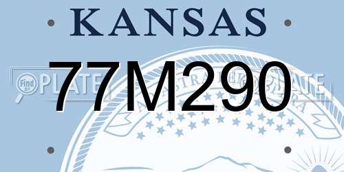 77M290 Kansas License Plate