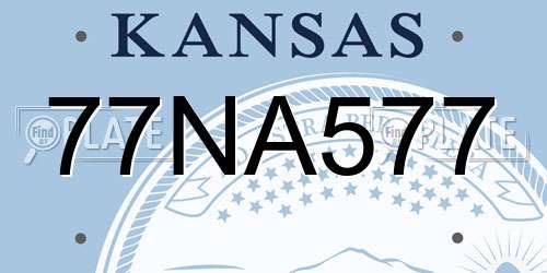 77NA577 Kansas License Plate