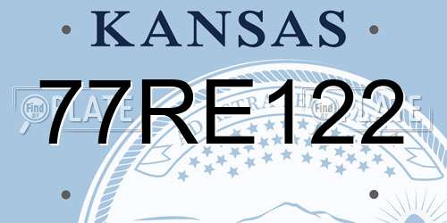 77RE122 Kansas License Plate