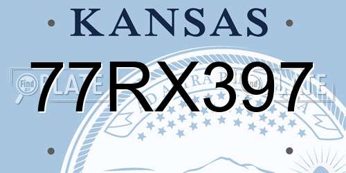 77RX397 Kansas License Plate