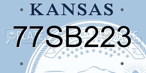 77SB223 Kansas License Plate