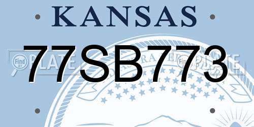 77SB773 Kansas License Plate