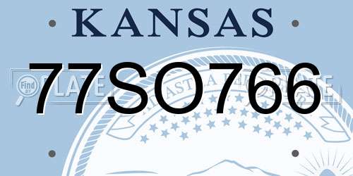 77SO766 Kansas License Plate