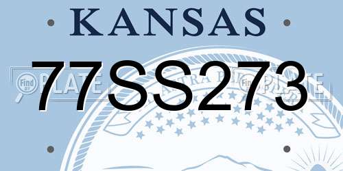 77SS273 Kansas License Plate