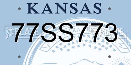 77SS773 Kansas License Plate