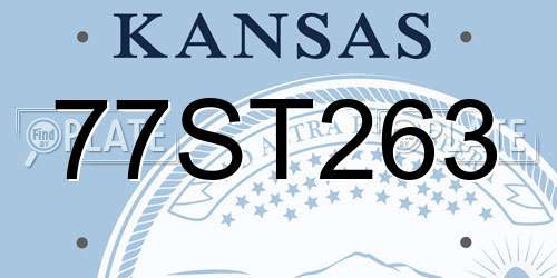 77ST263 Kansas License Plate