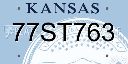 77ST763 Kansas License Plate