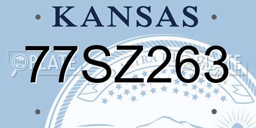 77SZ263 Kansas License Plate