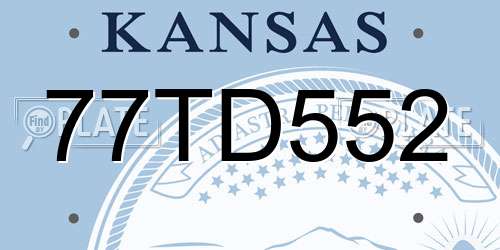 77TD552 Kansas License Plate