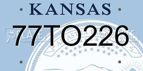 77TO226 Kansas License Plate