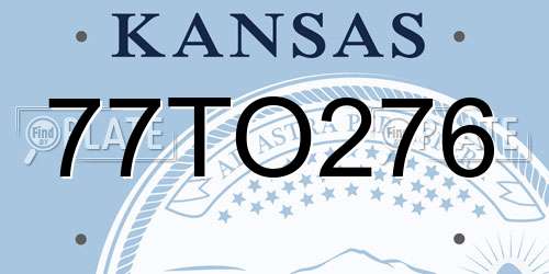77TO276 Kansas License Plate