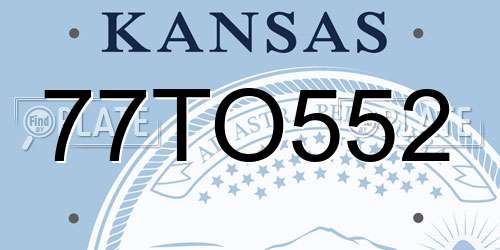77TO552 Kansas License Plate