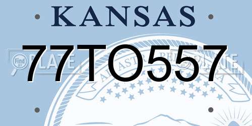 77TO557 Kansas License Plate