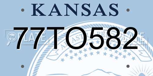 77TO582 Kansas License Plate