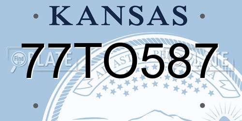77TO587 Kansas License Plate