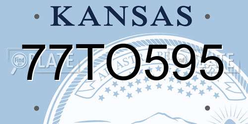77TO595 Kansas License Plate