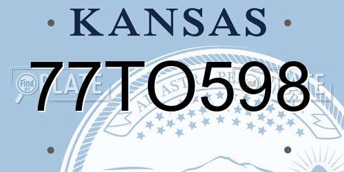 77TO598 Kansas License Plate