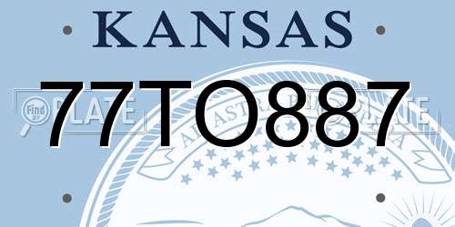 77TO887 Kansas License Plate