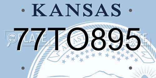 77TO895 Kansas License Plate