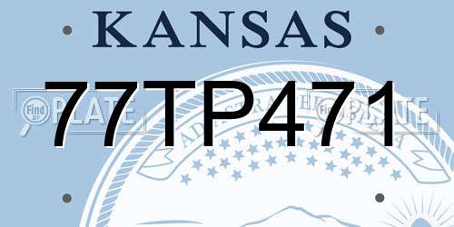 77TP471 Kansas License Plate