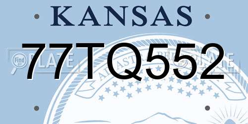 77TQ552 Kansas License Plate