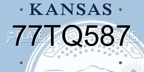 77TQ587 Kansas License Plate