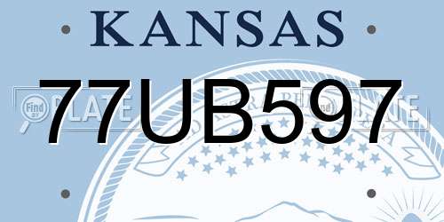 77UB597 Kansas License Plate