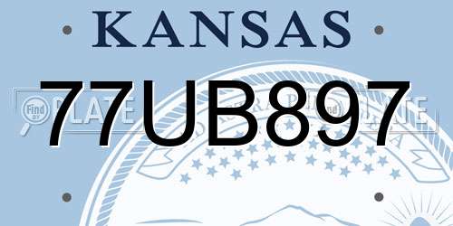 77UB897 Kansas License Plate