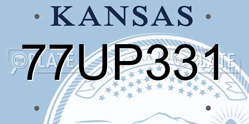 77UP331 Kansas License Plate